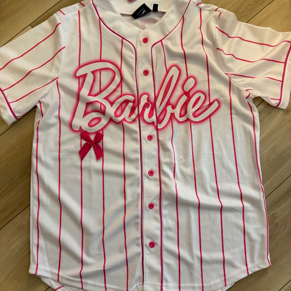 Barbie Pink Baseball Jersey – Size Medium – New with Tags